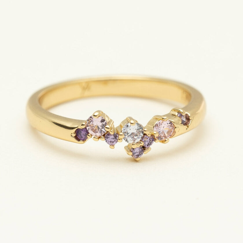 YLVA LI Petite Meadow ring - Pink Amethyst