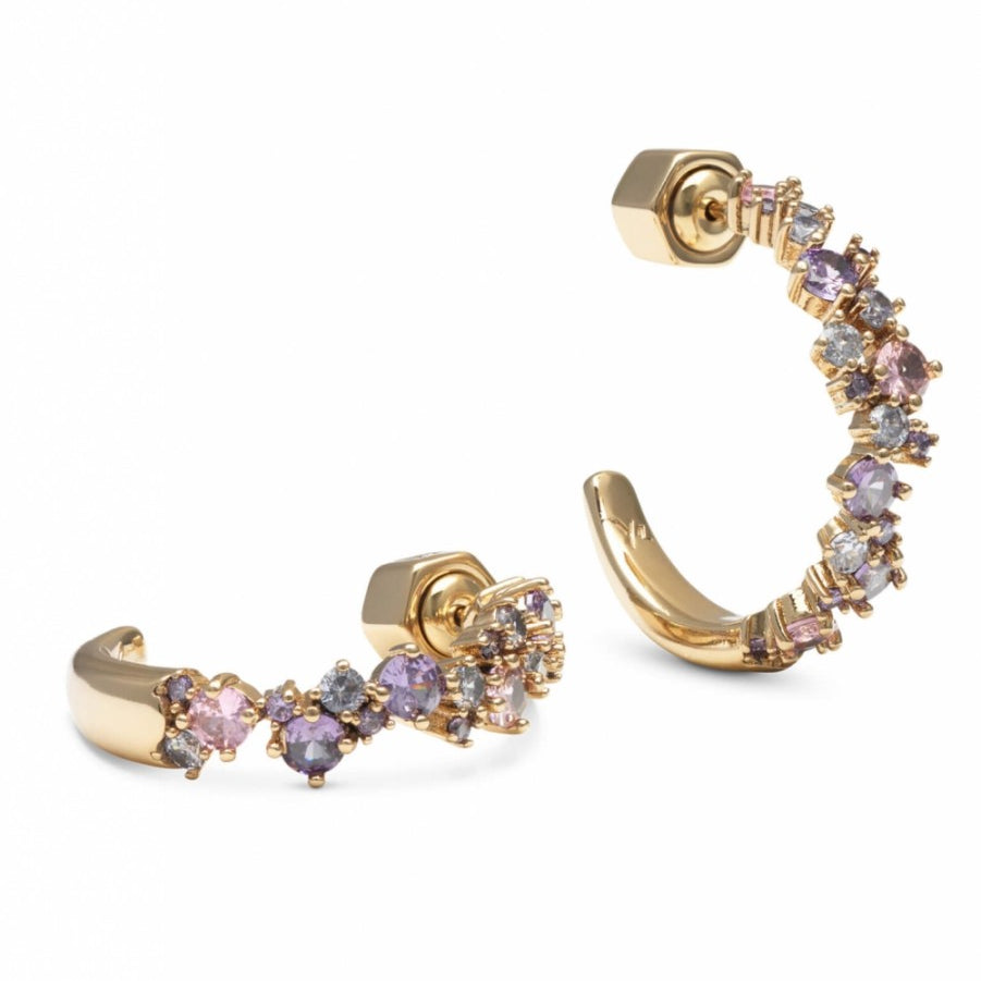 Ylva Li Meadow avantgarde earrings - Pink amethyst